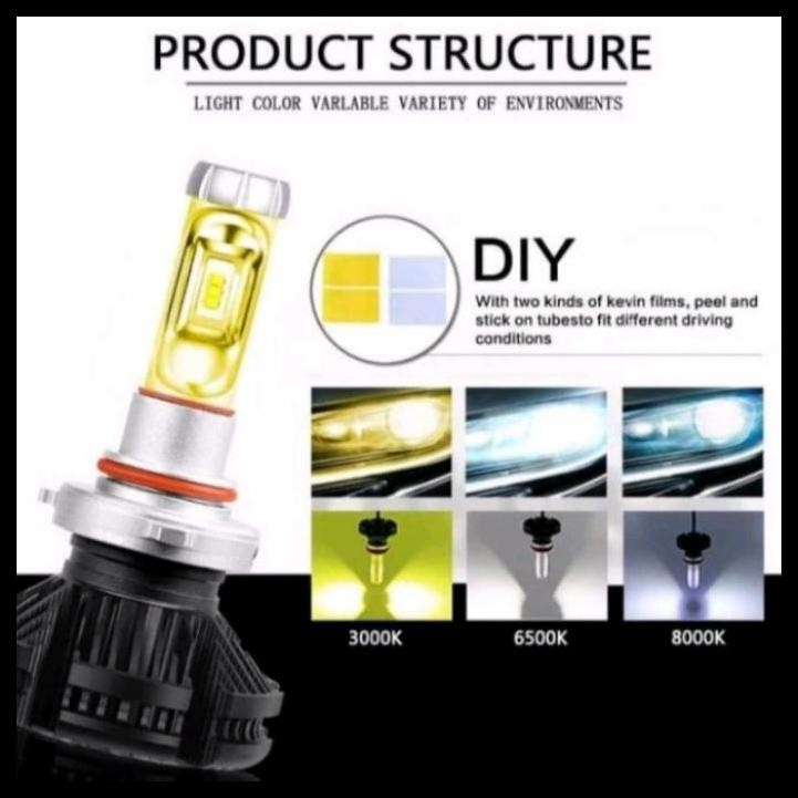 DISKON LAMPU DEPAN MOBIL FREED LED X3 H11 H4 H7 HB3 HEADLAMP 