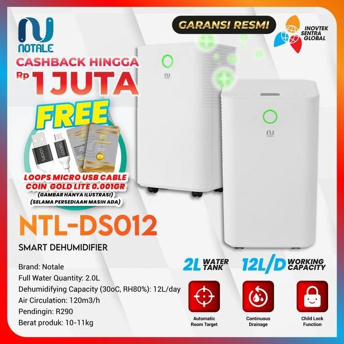 Notale Seco Smart Dehumidifier 12L/hari - Penyerap Kelembapan Udara