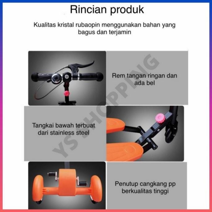 Skuter Anak Injak Dual Pedal Roda 3 / Skuter Mainan Otoped Anak