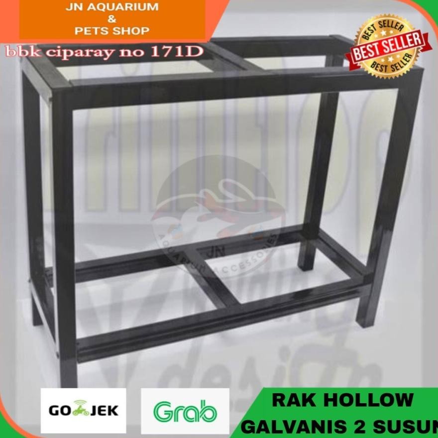RAK BESI AQUARIUM 2 SUSUN HOLLOW GALVANIS 100X40X80 CM