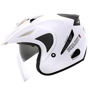 Helm Mds Projet2 Putih White Double Visor Half Face Project 2 Asli