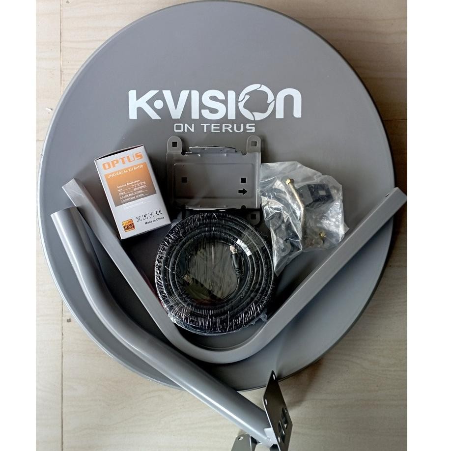 NEW Dish Parabola Solid Offset 45cm Kvision Berikut LNB Ku-Band dan Kabel 15y [terbaik][terlaris]