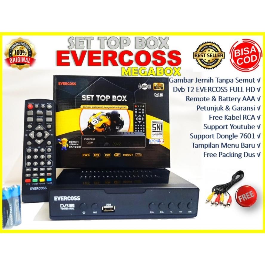 NEW Evercoss STB Set Top Box Pro Digital TV Receiver Full HD Megabox [terbaik][terlaris]