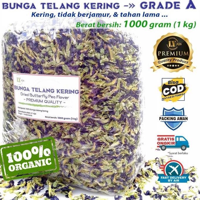 

Bunga Telang Teleng Kering LY Aja 1 Kg Teh Biru Blue Tea 1Kg BS