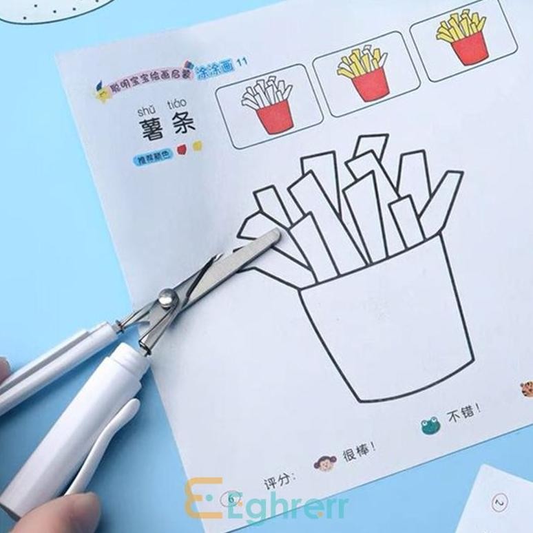 

CODgunting kecil portabel bentuk pulpen gunting kertas anak lipat mini lucu warna makaroni alat tulis kreatif siswa-EG