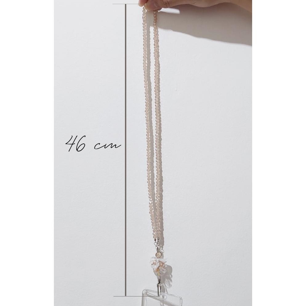 

[Lalaluna] LANYARD CRYSTAL BEADS AESTHETIC | GANTUNGAN ID CARD KANTOR - BLOOM