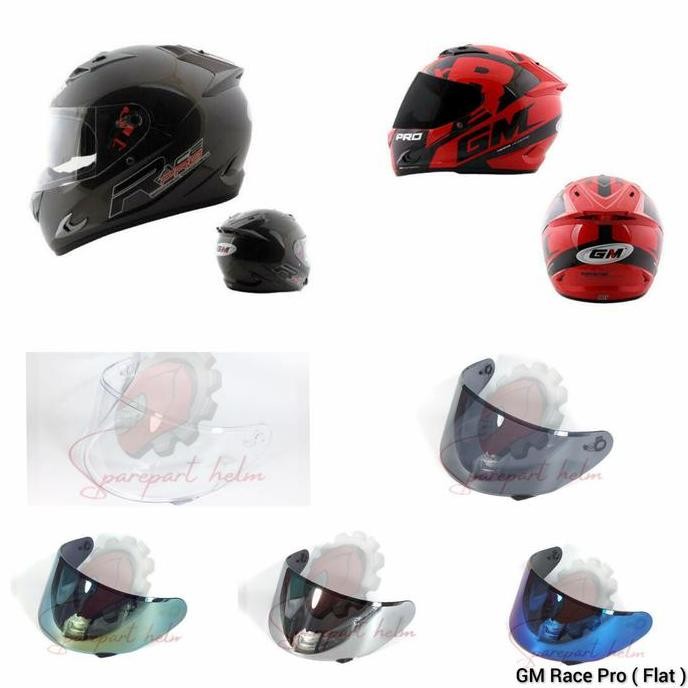 Kaca Helm Flat / Datar Gm Race Pro Flat Visor Gm Race Pro Promo