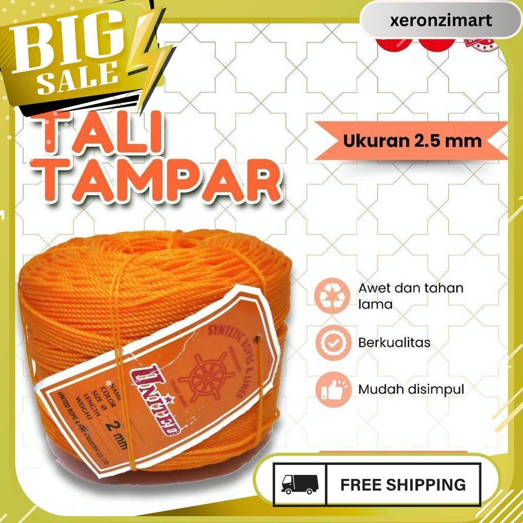 

Tali Tampar United Serbaguna Ukuran 2.5 Mm 1 Roll / Panjang 220 Meter Termurah