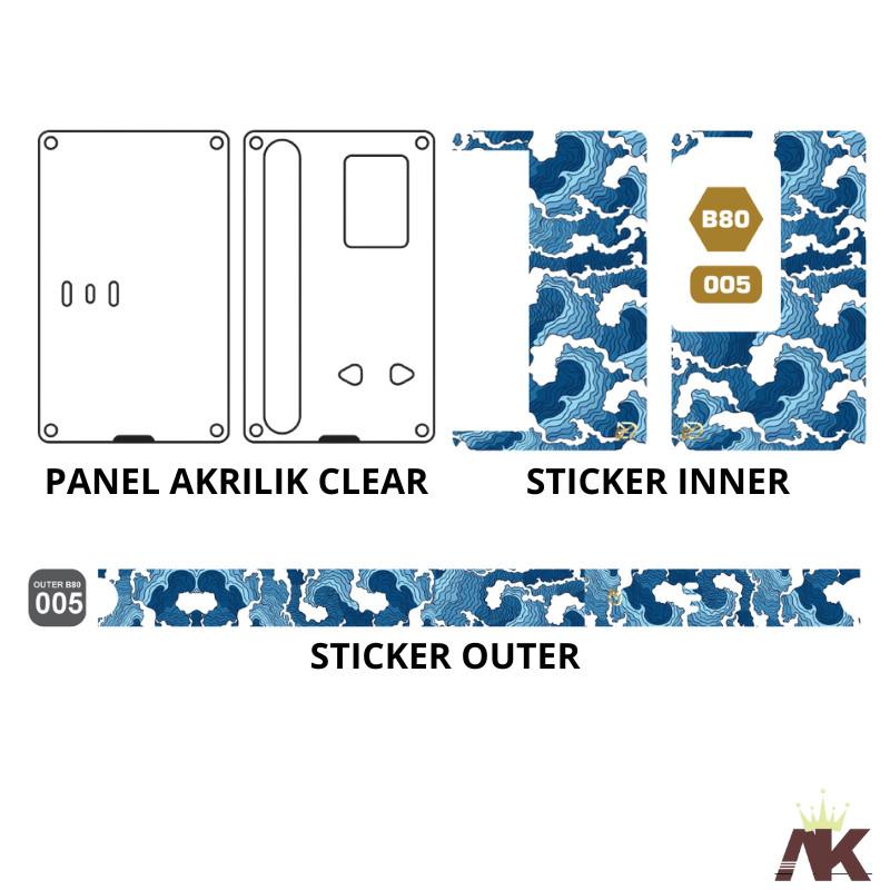 

*2Piece* Cutting Akerilik Untuk Bagian Luar Dalam B80 Pres 5 Garskin Stiker Casing Custom Bebas Dan Bayar Ditempat
