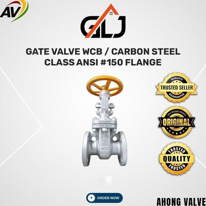 4" Gate Valve Wcb Class #150 Flange Carbon Steel Cast Steel Merk Glj Original - Ukuran Dn100 4" Inch