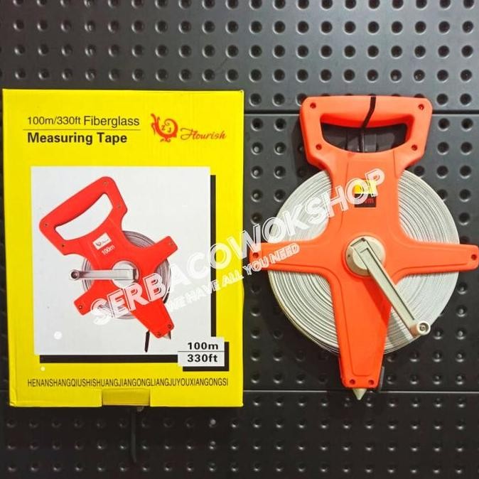 METERAN TANCAP TANAH 100 METER METERAN ROL GULUNG FIBERGLASS ALAT UKUR ORIGINAL DAN TERPERCAYA