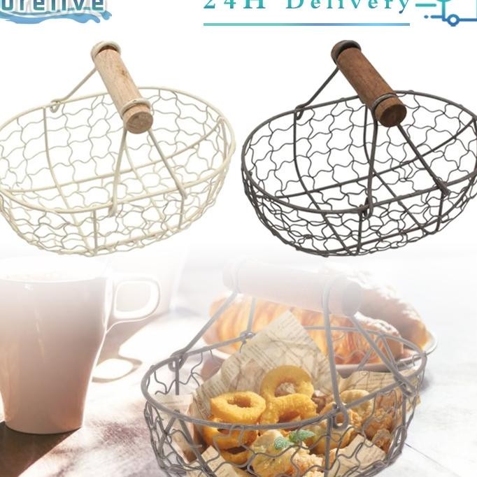 Keranjang Tempat Telur Keranjang Buah Kecil Rotan Storage Basket With Handle