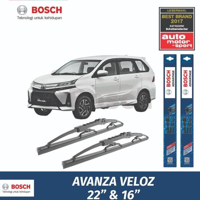 Wiper Mobil Toyota Avanza Veloz Bosch Advantage - Sepasang Karet Wiper Depan Asli