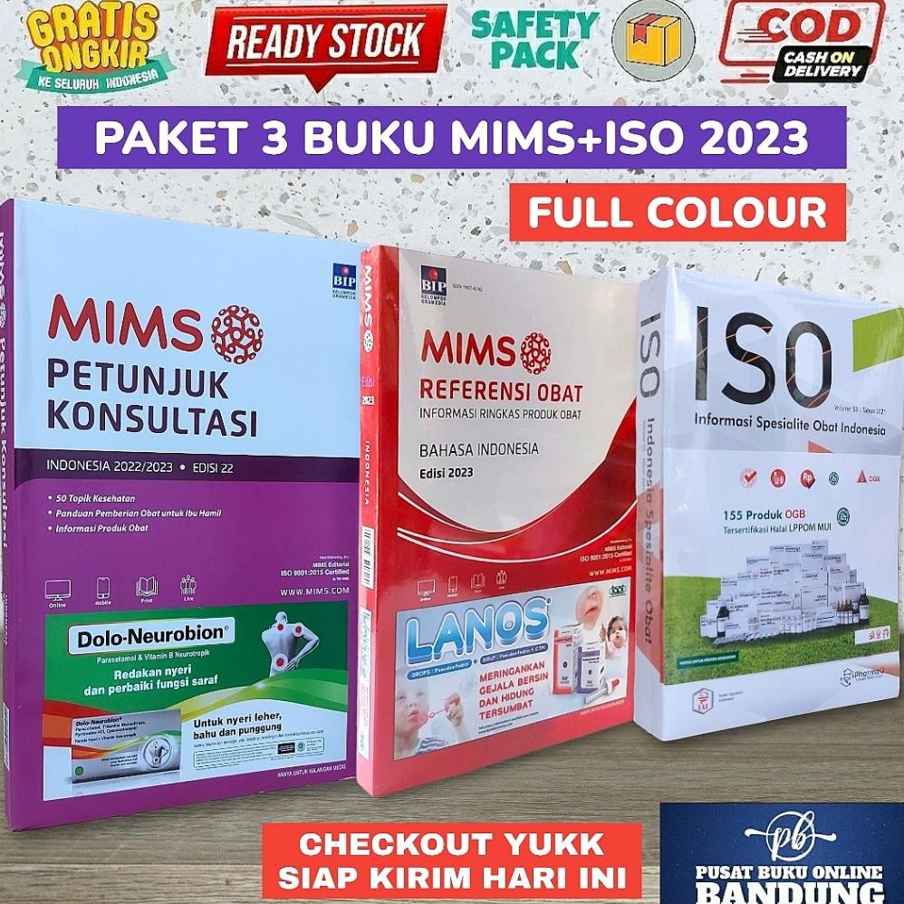 PAKET 3 BUKU MIMS+ISO MIMS PETUNJUK KONSULTASI EDISI 22 2022/2023 MIMS REFERENSI OBAT 2023 HVS BERWA