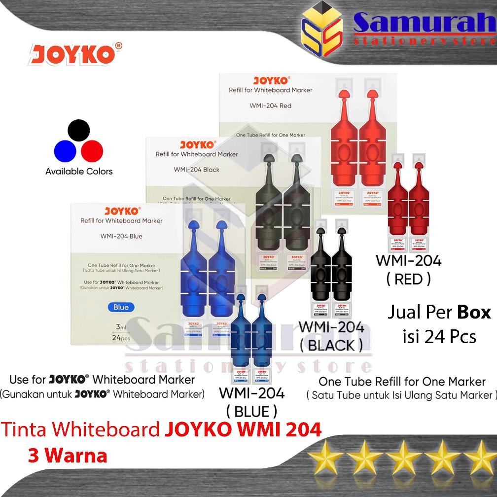 

Tinta White Board Joyko WMI 204 Isi Ulang Refill Khusus untuk WM 65 / WM-65 Warna Hitam - Biru - Merah DiM