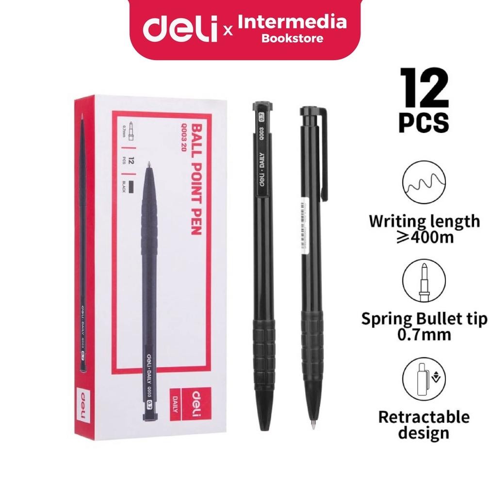 

Deli EQ00320 Bolpoin, Pulpen - 0.7mm Hitam 12pcs/box DiM