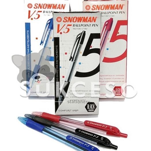 

DIJUAL LUSINAN Snowman Pulpen V5 Black & Biru 0.7mm Pena Ballpoint Berkualitas DiM