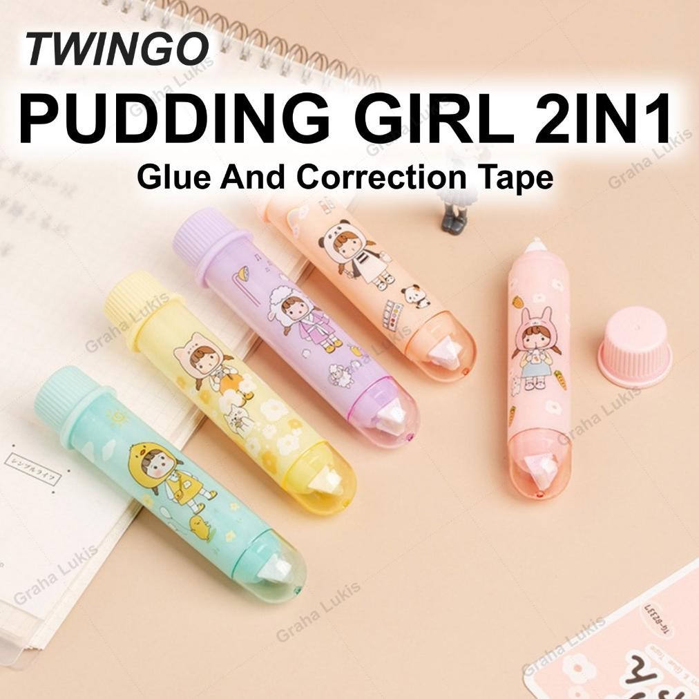 

TWINGO Pudding Girl 2in1 Glue and Correction Tape DiM