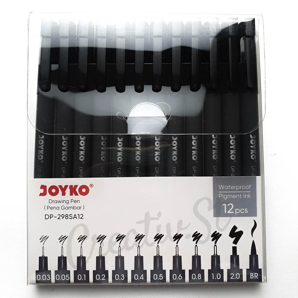 

JOYKO Drawing Pen Dp-298Sa12 Set 12 Pcs Waterproof Pena Gambar DiM