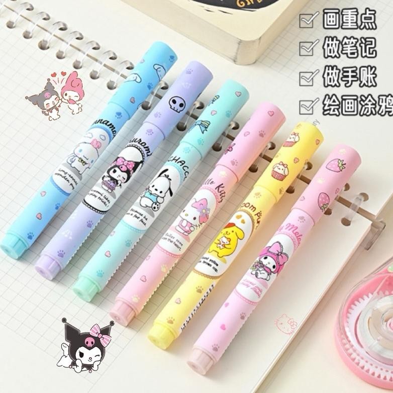 

{Sanrio} Highlighter Pastel 6 Warna Lucu dan Imut Karakter Sanrio DiM