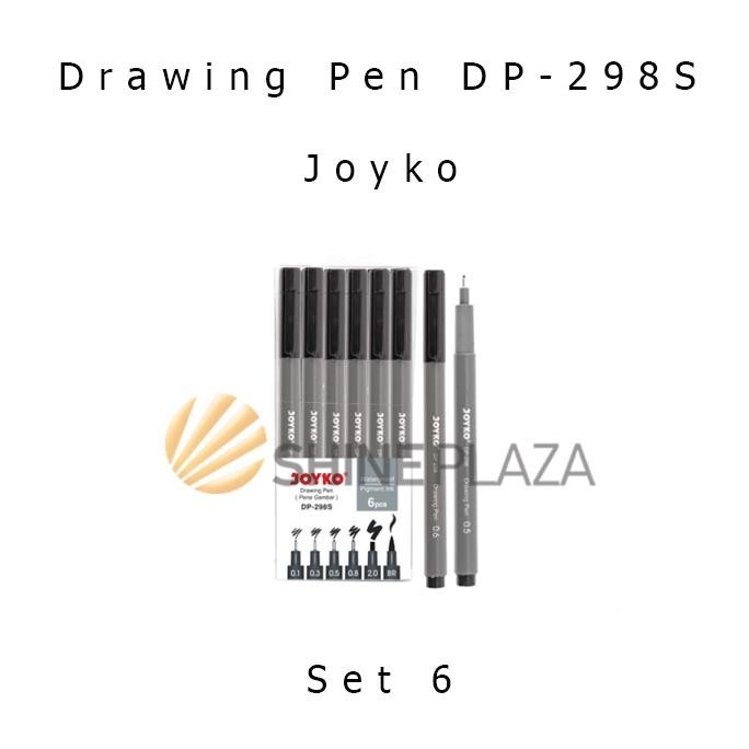 

Drawing Pen Set Joyko DP-298S - Pulpen Spidol Gambar Hitam Joyko DiM