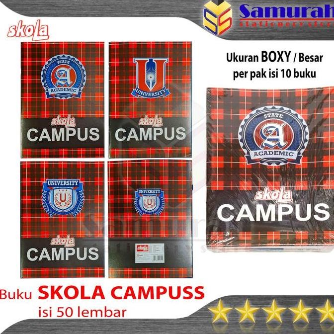 

Buku Tulis Skola Campus Isi 50 Lembar / Buku Sekolah Ukuran Boxy / B5 Campuss 50 Lbr - Per Pak isi 10 Buku Sekola PS