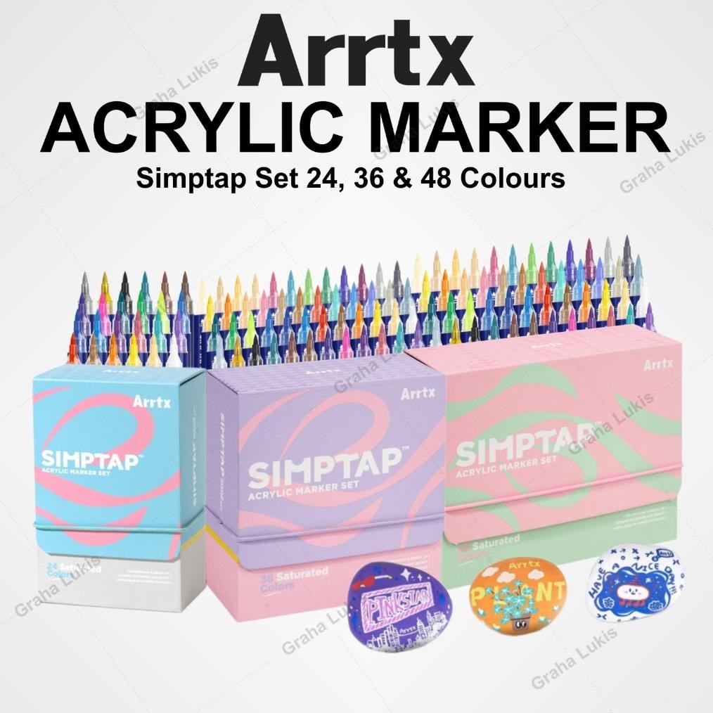 

Arrtx 24 / 48 Colors Simptap Acrylic Marker Set DiM