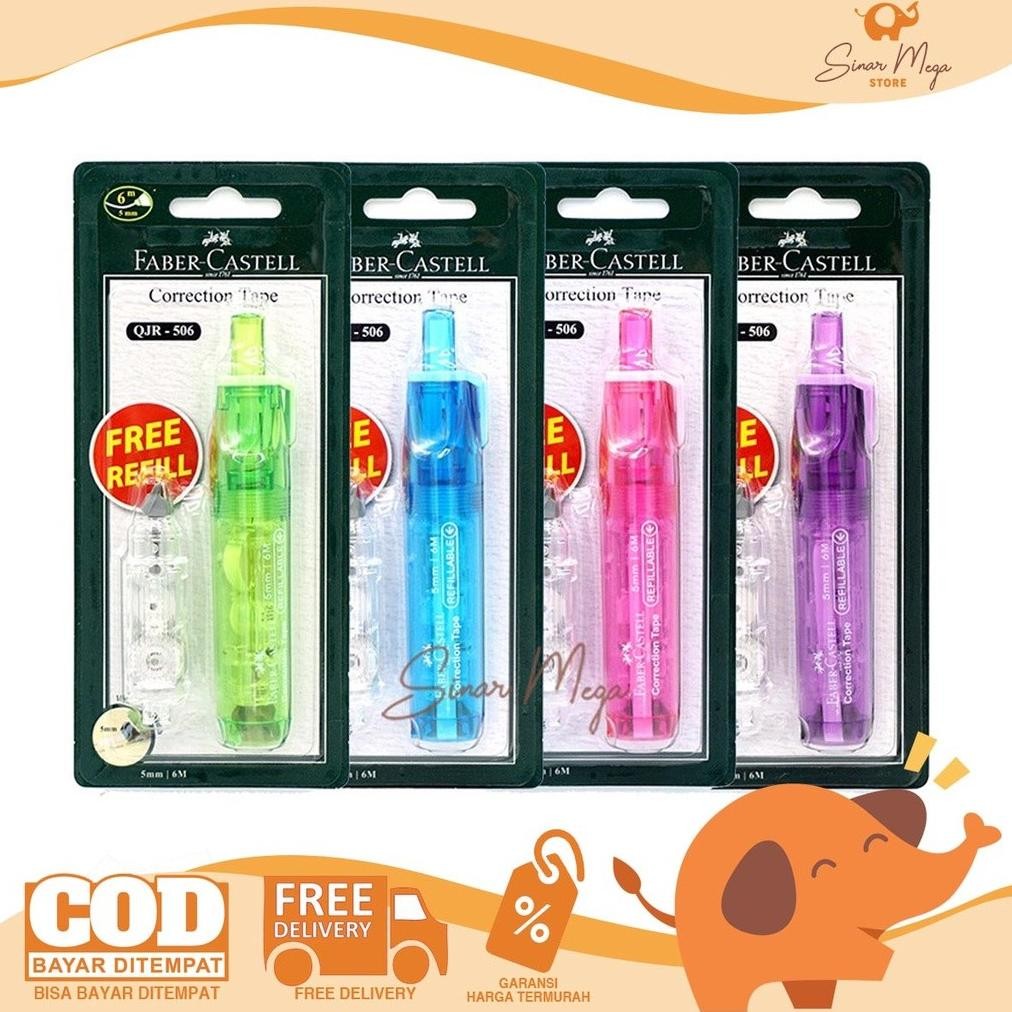 

Faber Castell Correction Tape QJR-506+Free Refill/ Tipe-X Kertas Berkualitas Murah DiM