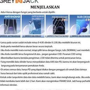 Grey Jack Terbaru Frame Kacamata Minus Unisex Bahan Tr90 Lentur S7012 Pasti Ori