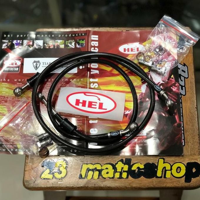Selang Rem HEL Ori Ninja R - Panjang Depan 85cm Belakang 60cm Full Set