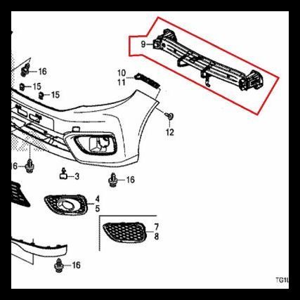 TERMURAH BEAM COMP / TULANG BUMPER DEPAN BRIO 2017 2018 2019 2020 2021 2022 ORIGINAL 