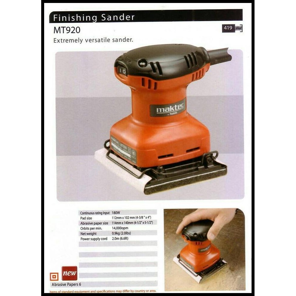 TERBARU MESIN AMPLAS MAKTEC MT920 / PALM SANDER MT 920 / MT-920 