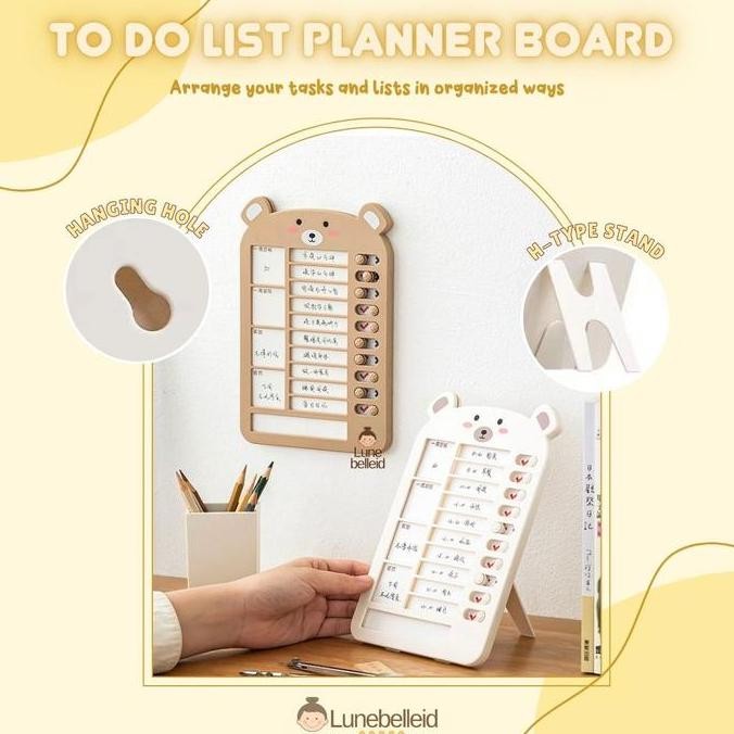 

Cute Bear Aestethic Memo Planning Board/Papan Jadwal Belajar Estetik murah