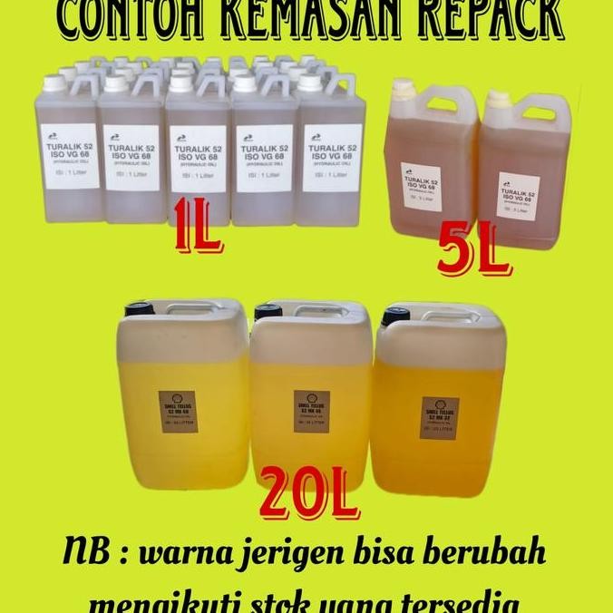 baru oli hidrolik  turalik 52 iso vg 68,oli hidrolik 68,oli 10 eceran repack dari drum