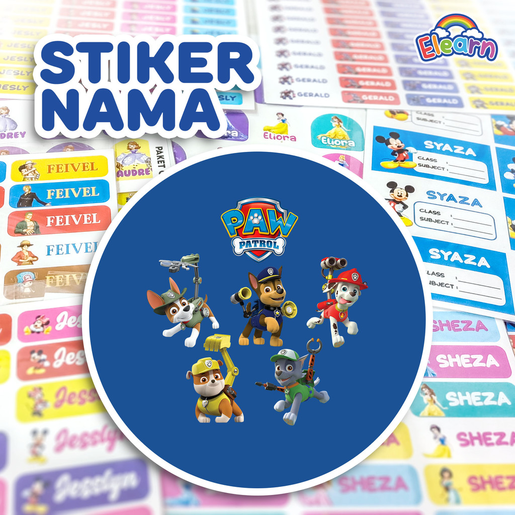 

Sticker Nama Anak Lucu/ Sticker Nama Unik/ Sticker Nama Custom Paw Patrol (PAW-03)