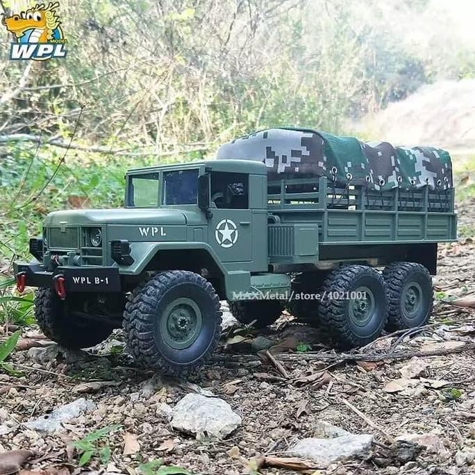 RC WPL B16 6WD 2,4GHZ MILITARY TRUCK MOBIL REMOTE MILITER 6 RODA mainan remot truck militer 6x6 offr