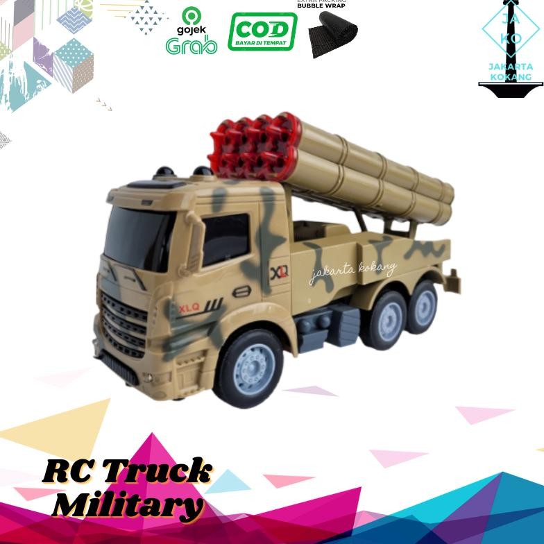 Mobil Remote Kontrol Truck Army Remot RC Truk Militer Remote Control