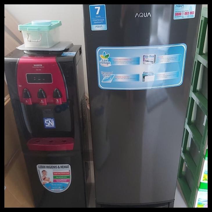 HOT DEAL KULKAS AQUA DAN DISPENSER SANKEN BAGUS 