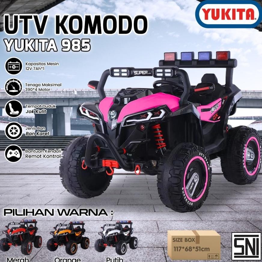 Mainan mobil aki anak - YUKITA 985 (UTV KOMODO) remote control maenan mobilan keren bagus kado hadia