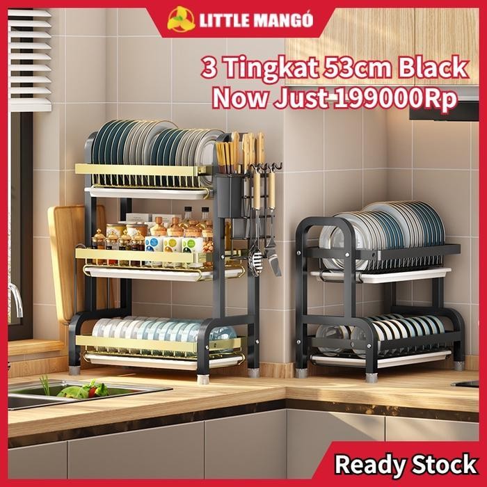 EK Rak Piring Stainless Steel Rak Dapur Cuci Piring Wastafel Rak Piring Penyimpanan Rak Peralatan Da