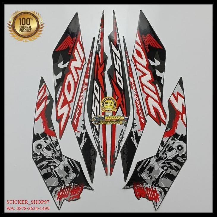 GRATIS ONGKIR (ORI) STRIPING HONDA SONIC 150 R 2019 2020 HITAM KUALITAS ORIGINAL !!