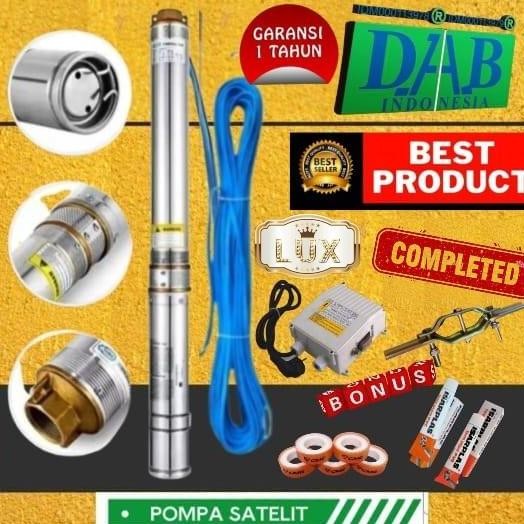 Promo Pompa Air Satelit 3Inch Dab Asli 0.5Hp Plus Dg Kabel 40Mtr Complete Set Submersible 3" Kipas P