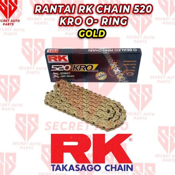 Rantai RK Takasago Chain ORING 520 KRO- 120 GOLD-ORINAL RK #EK CHAIN