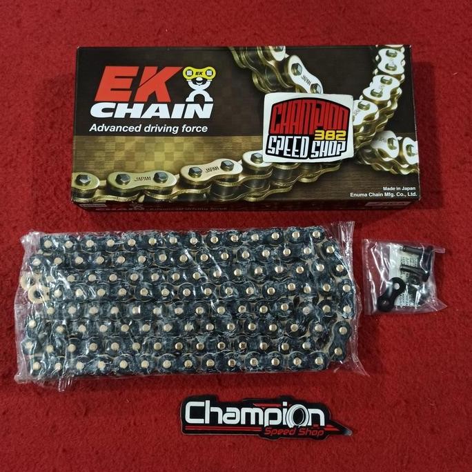 Rantai EK Chain Japan SRX2 XRing 525 525-120L Black Gold CB400 CBR600
