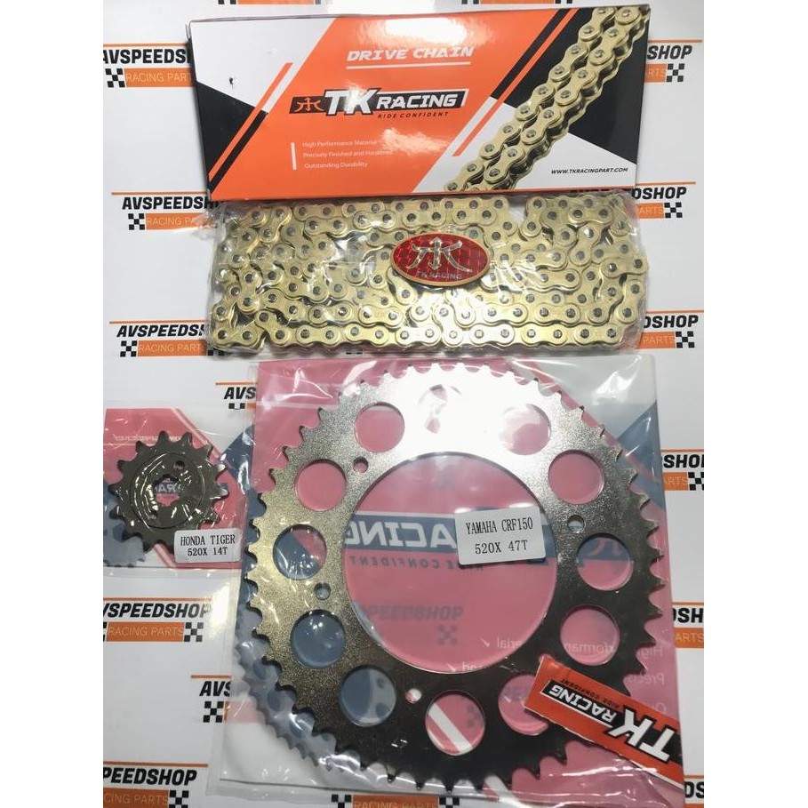 Gear Set TK 520 Crf 150 L & Rantai TK HS 520 - 130L Gold