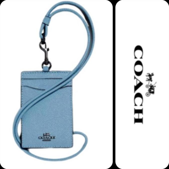 

Gantungan Kartu ID Card holder Lanyard Light Blue Crossgrain GunMetal logo original fo