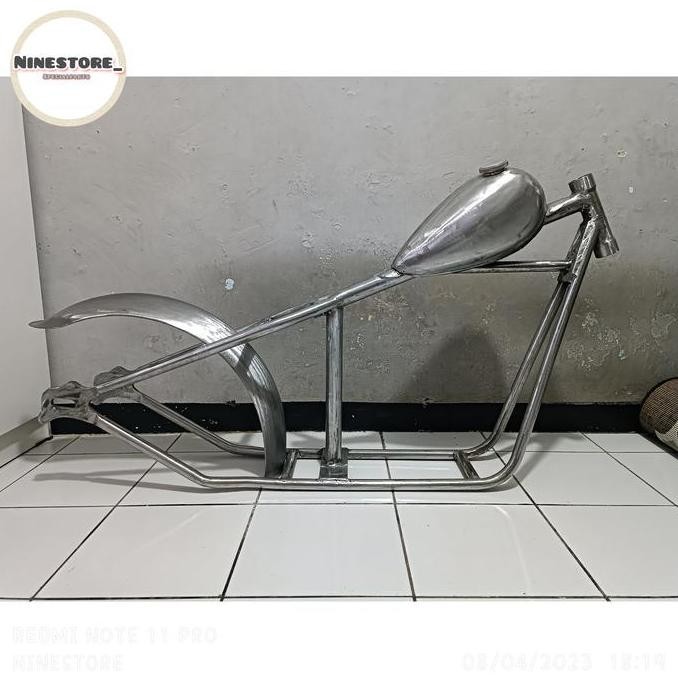 TERMURAH - Paket hemat rangka frame chopper,tangki peanut, spakbor belakang