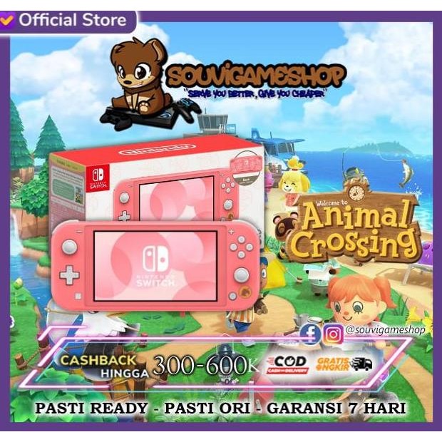 Nintendo Switch Lite Animal Crossing Isabelle Aloha (Coral) | Timmy & Tommy Edition (Turquoise) | Co