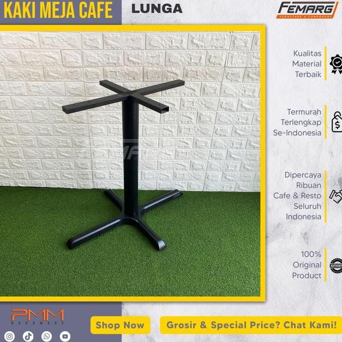 Kaki Meja Femarg Lunga | Cafe Restoran Foodcourt Antik Besi Cor Silang