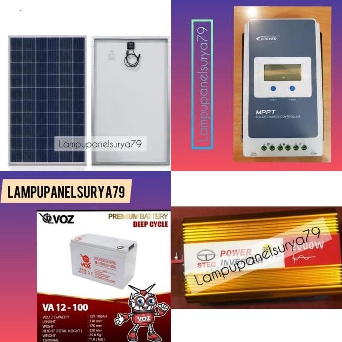 Paket Solar Panel PLTS Tenaga Surya 1000watt 1000w free packing kayu murah